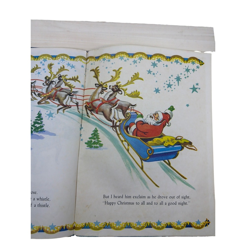 Golden Books The Night Before‎ Christmas Kids OS Blue Fair Vintage 1978 Printing - Picture 7 of 16